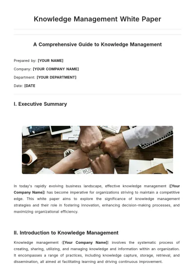 Free Knowledge Management White Paper Template to Edit Online