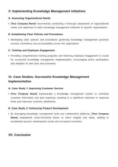 Free Knowledge Management White Paper Template to Edit Online