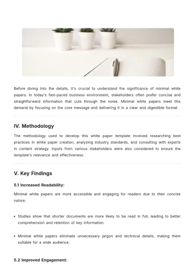 Free Minimal White Paper Template to Edit Online