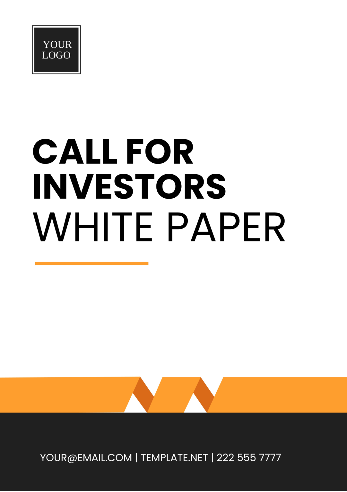 Call For Investors White Paper Template