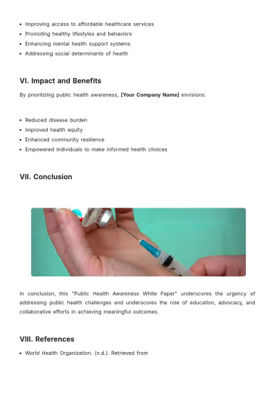 Free Public Health Awareness White Paper Template to Edit Online