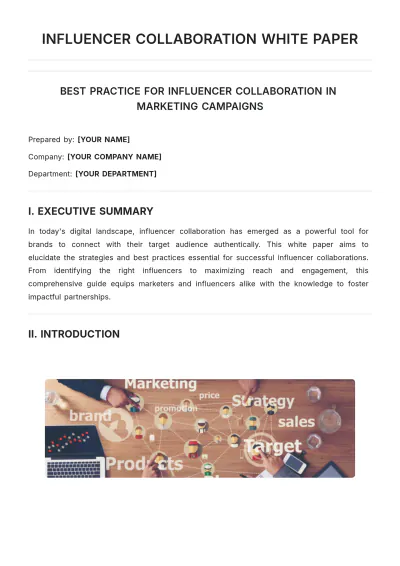 Free Influencer Collaboration White Paper Template to Edit Online