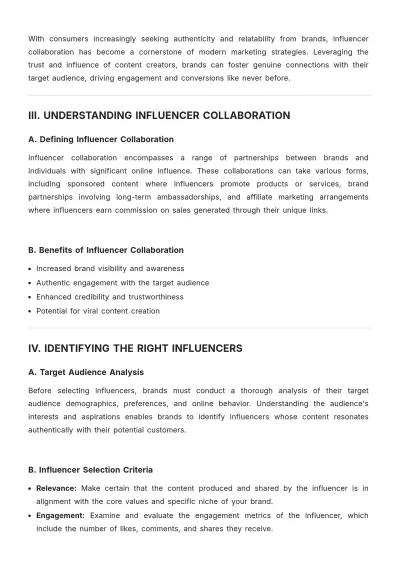 Free Influencer Collaboration White Paper Template to Edit Online