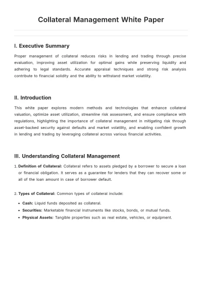 Free Collateral Management White Paper Template to Edit Online