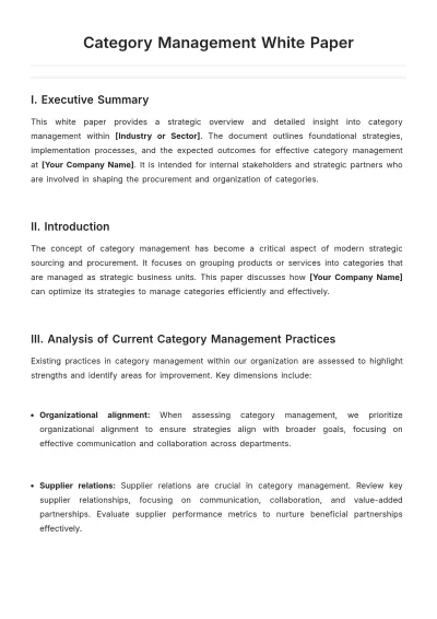 Free Category Management White Paper Template to Edit Online