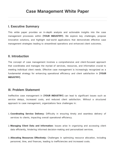 Free Case Management White Paper Template to Edit Online