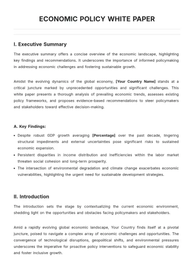 Free Economic Policy White Paper Template to Edit Online
