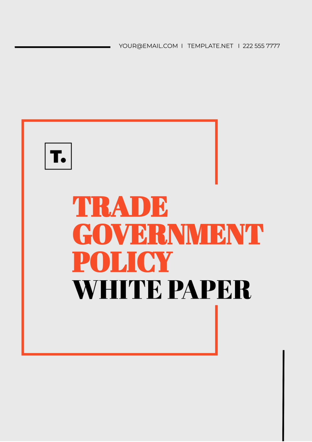 Trade Government Policy White Paper Template