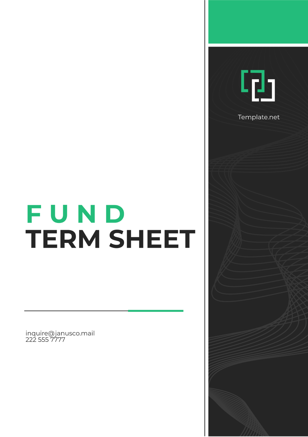 Fund Term Sheet Template