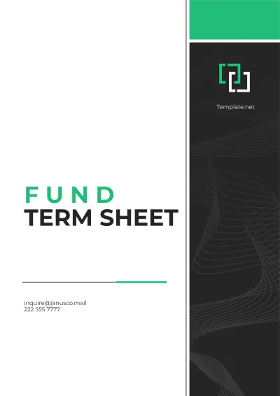 Free Fund Term Sheet Template to Edit Online