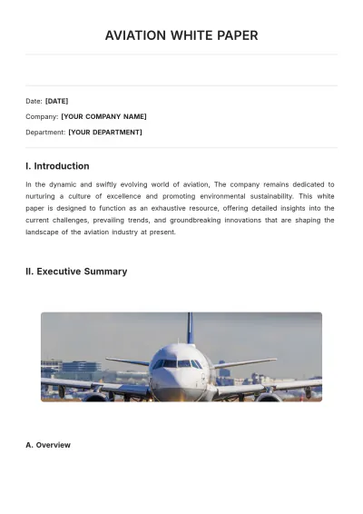 Free Aviation White Paper Template to Edit Online