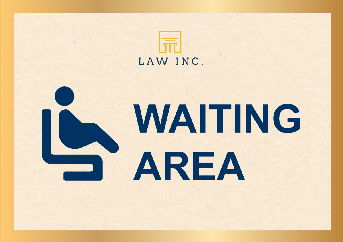 Law Firm Waiting Area Signage Template
