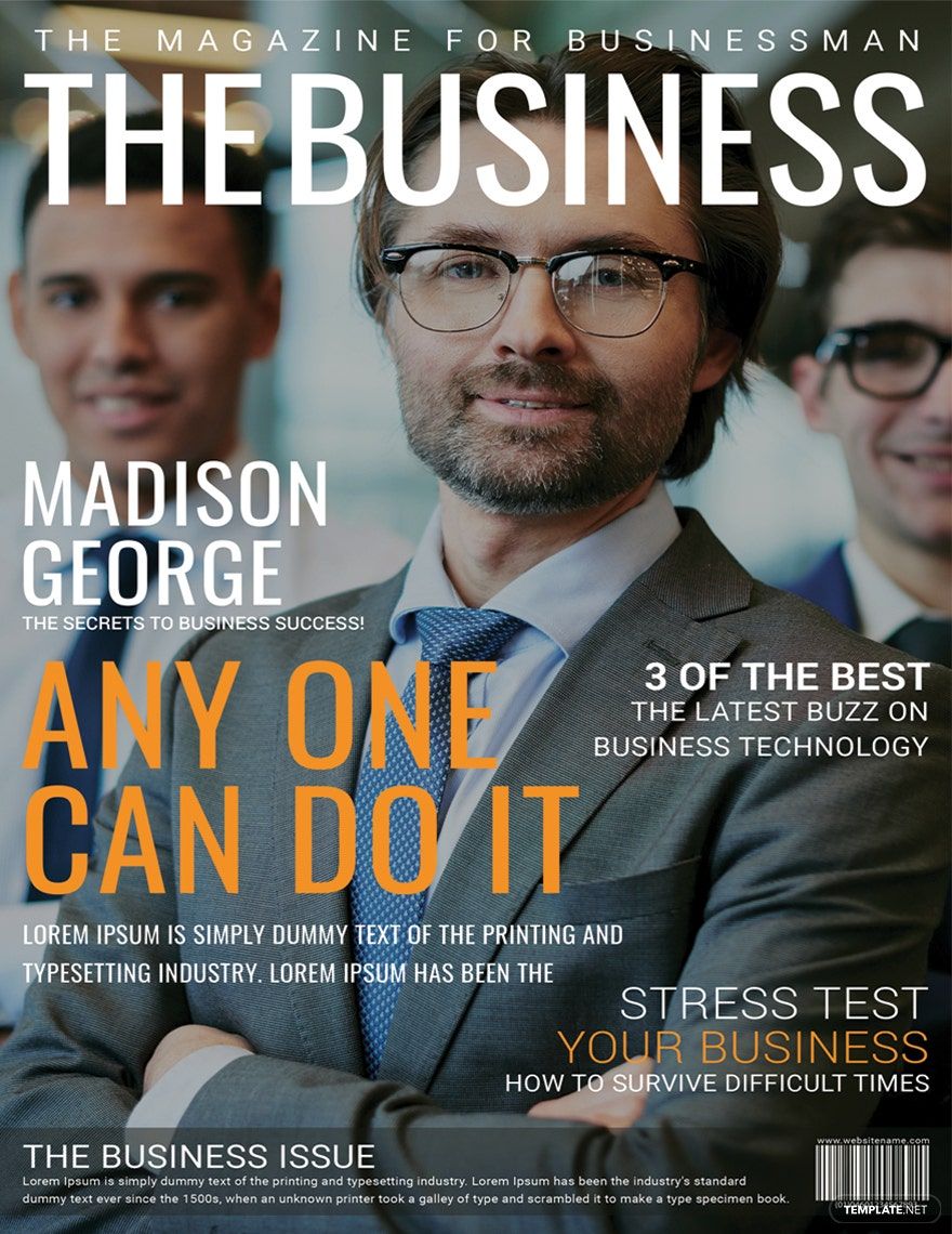 Business Magazine Cover Page Template in Word, Illustrator, PSD, Apple Pages, Publisher, InDesign