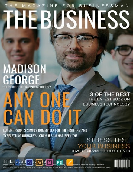 free business magazine cover page template 440x570