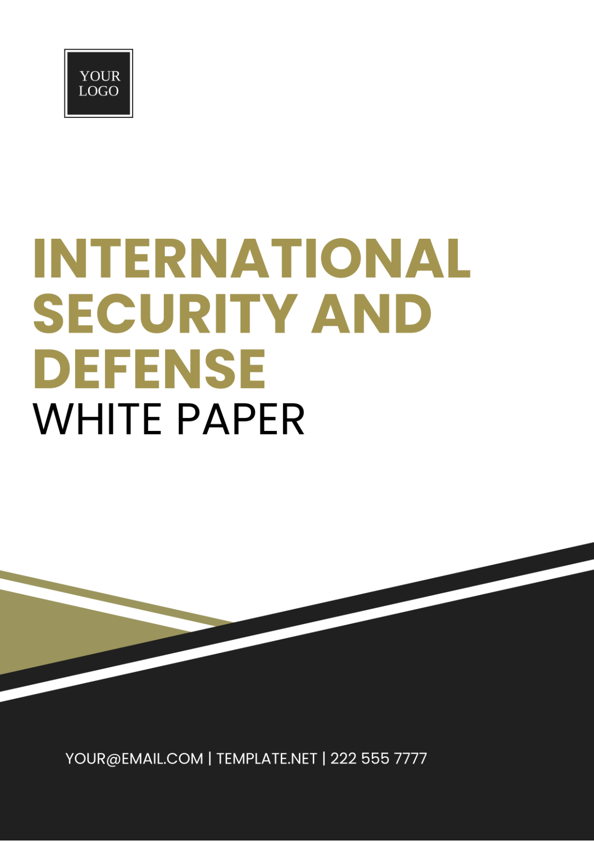 International Security And Defense White Paper Template