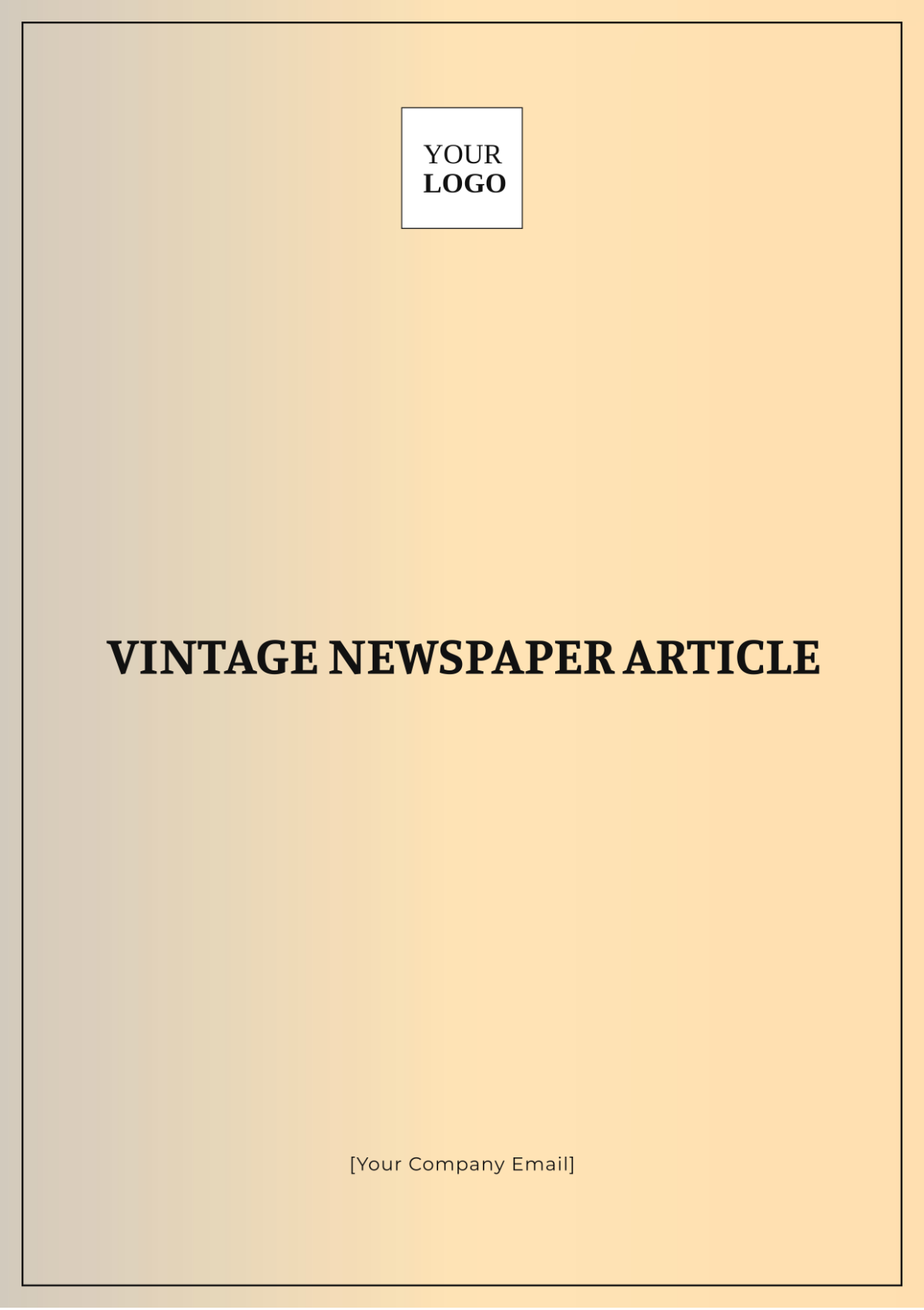 Vintage Newspaper Article Template - Edit Online & Download