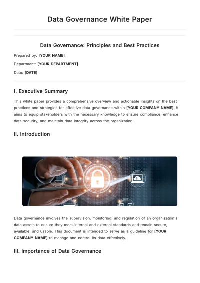 Free Data Governance White Paper Template to Edit Online