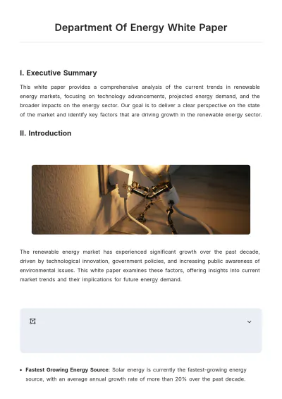 Free Department Of Energy White Paper Template to Edit Online