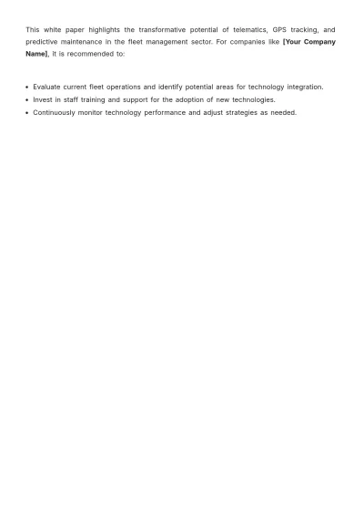 Free Fleet Management White Paper Template to Edit Online