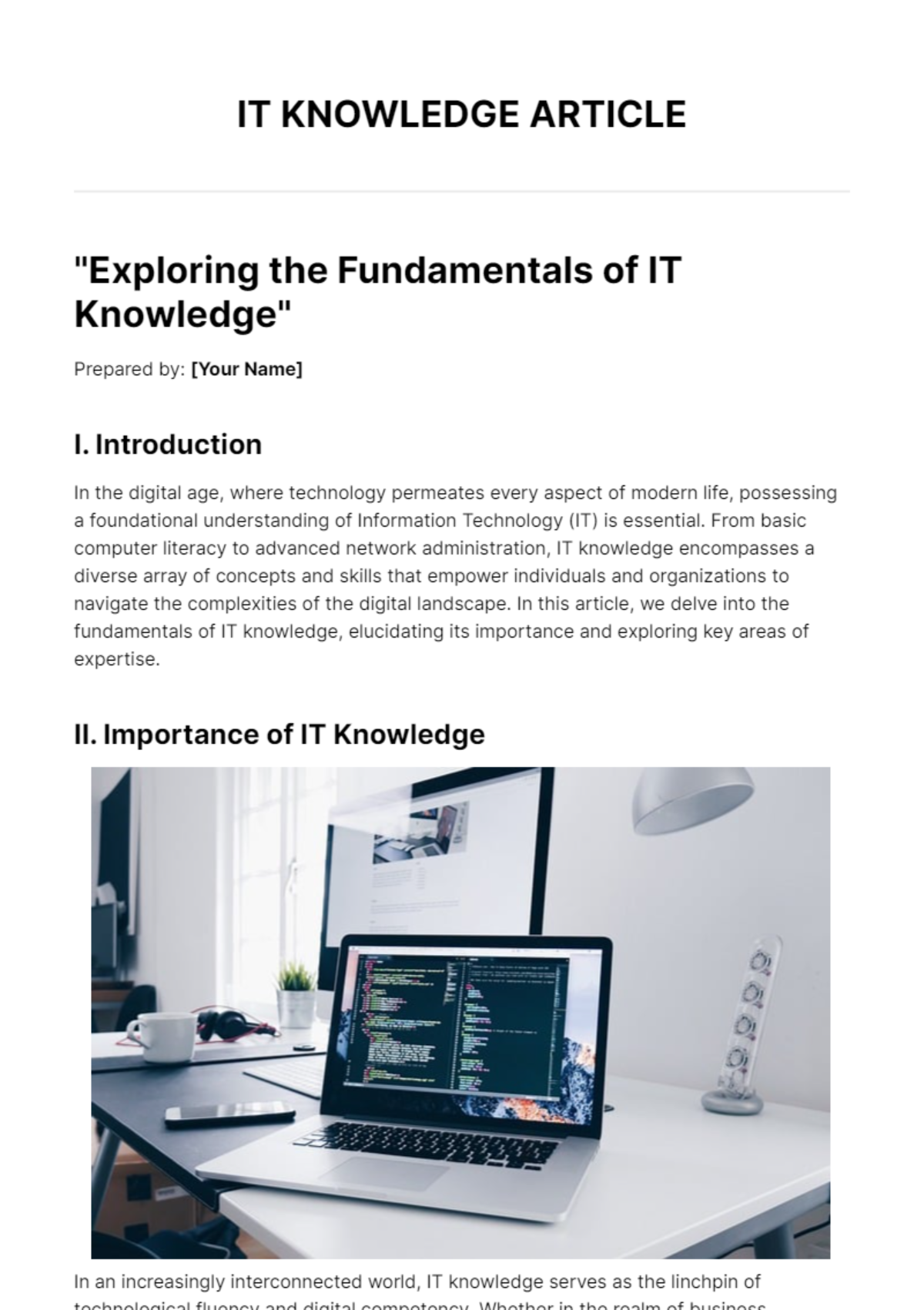 IT Knowledge Article Template - Edit Online & Download