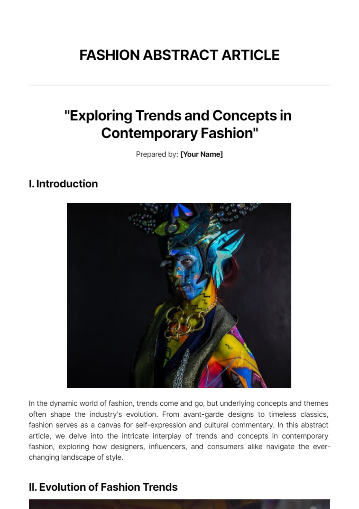 Fashion Abstract Article Template - Edit Online & Download