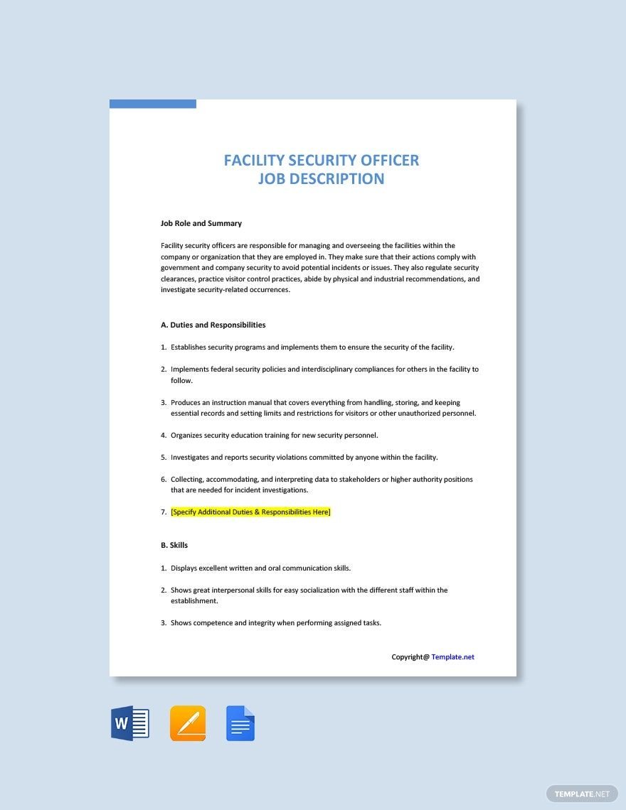 Facility Security Officer 1 