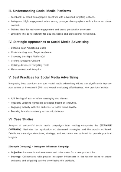 Free Social Media Advertising White Paper Template to Edit Online