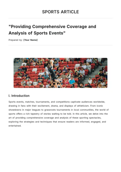 Free Sports Article Template to Edit Online