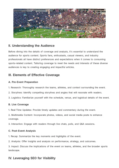 Free Sports Article Template to Edit Online