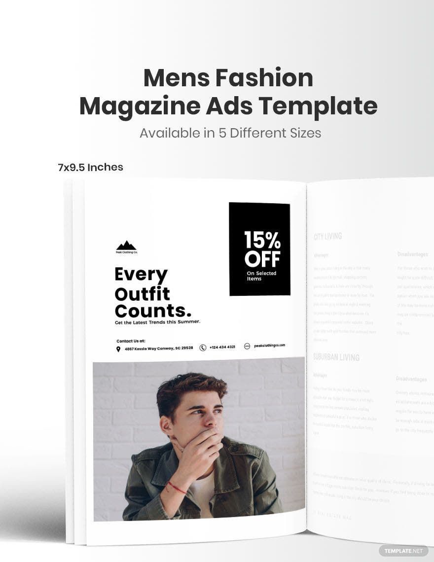 Men's Fashion Magazine Ad Template in PSD, InDesign