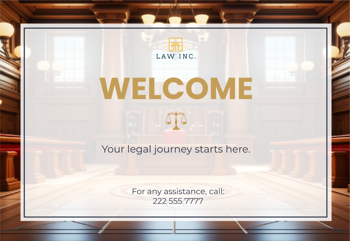 Free Law Firm Welcome Card Template