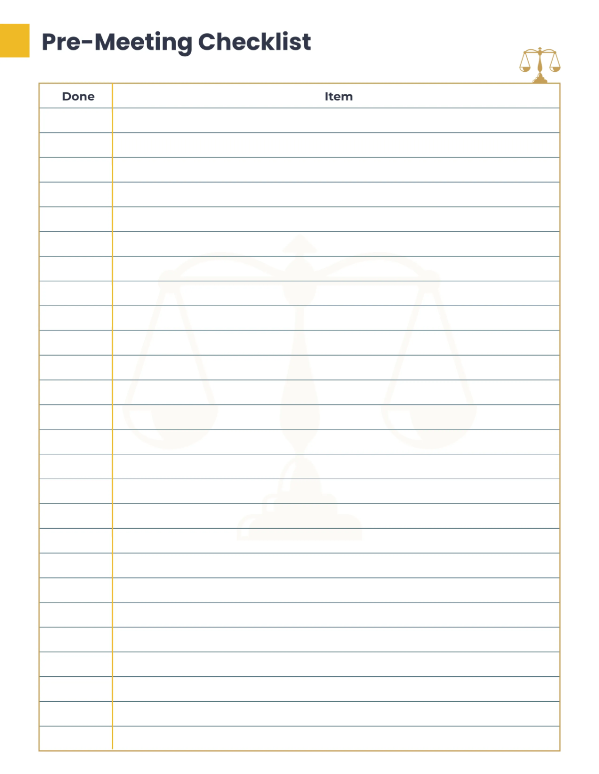 Free Law Firm Meeting Planner Template to Edit Online