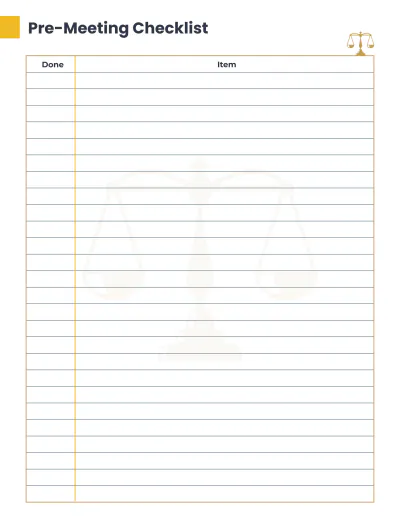 Free Law Firm Meeting Planner Template to Edit Online