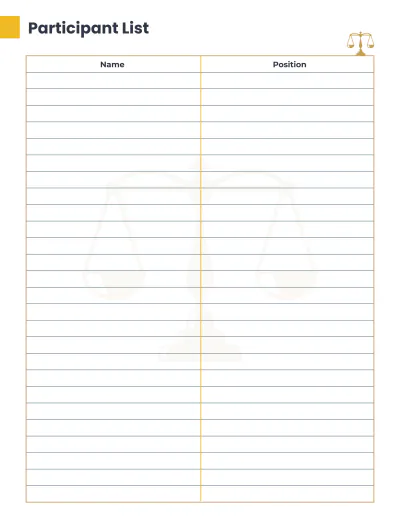 Free Law Firm Meeting Planner Template to Edit Online