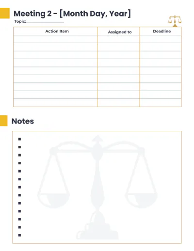 Free Law Firm Meeting Planner Template to Edit Online