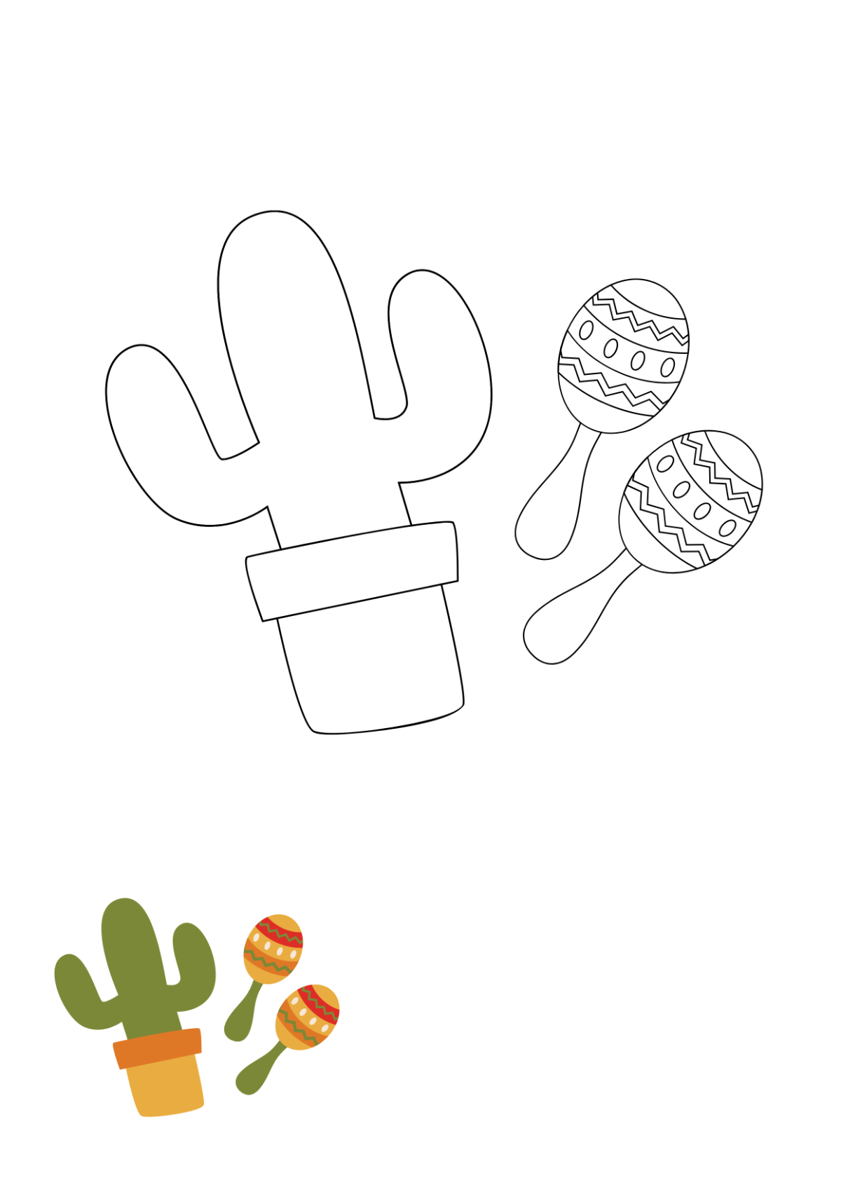 Cinco De Mayo Coloring Page for kids Template