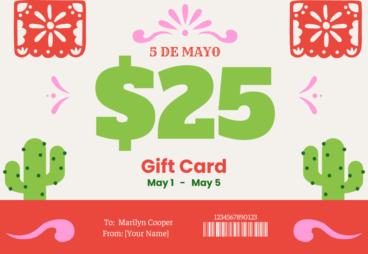 Cinco De Mayo Gift Card