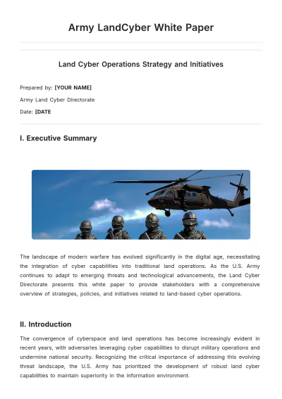 Free Army LandCyber White Paper Template to Edit Online