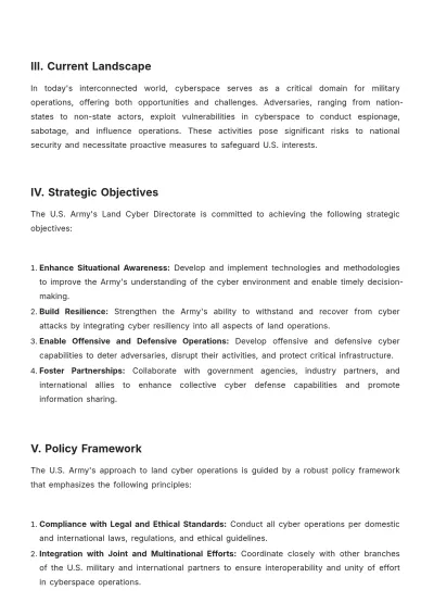 Free Army LandCyber White Paper Template to Edit Online