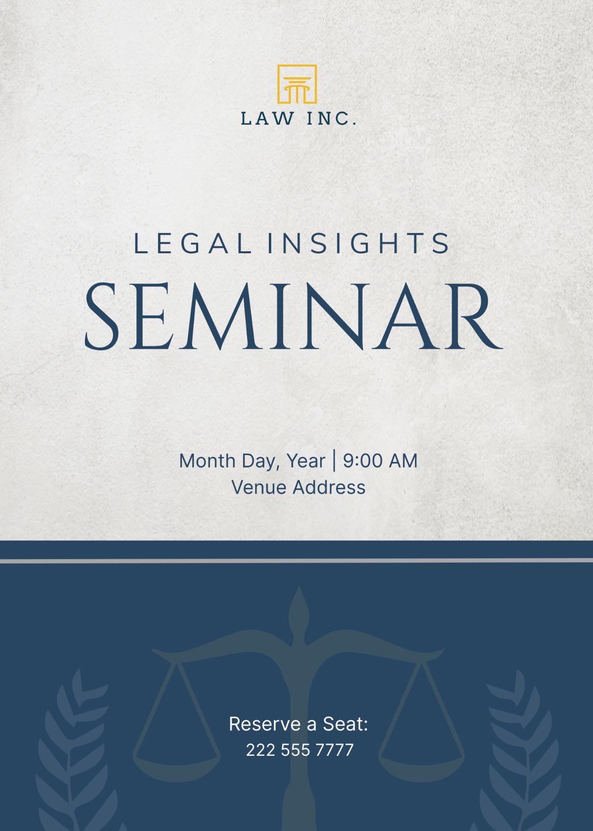 Free Law Firm Seminar Invitation Template