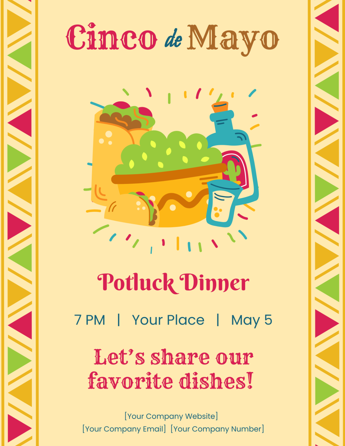 Cinco De Mayo Potluck Flyer
