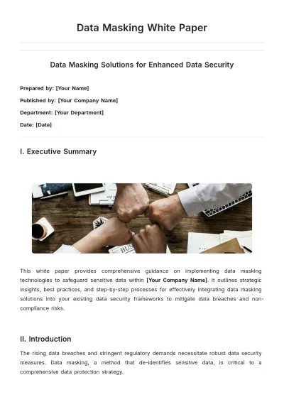Free Data Masking White Paper Template to Edit Online