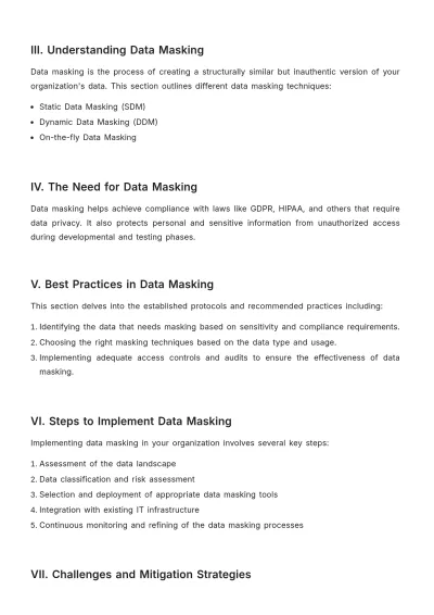 Free Data Masking White Paper Template to Edit Online