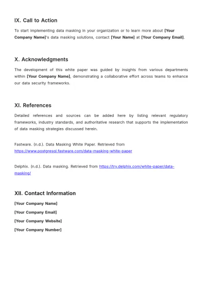 Free Data Masking White Paper Template to Edit Online