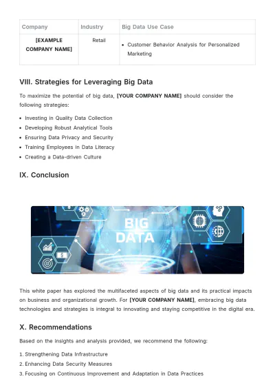 Free Big Data White Paper Template to Edit Online