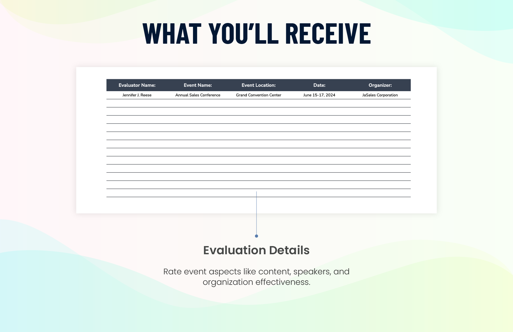 Sales Event Feedback Form Template