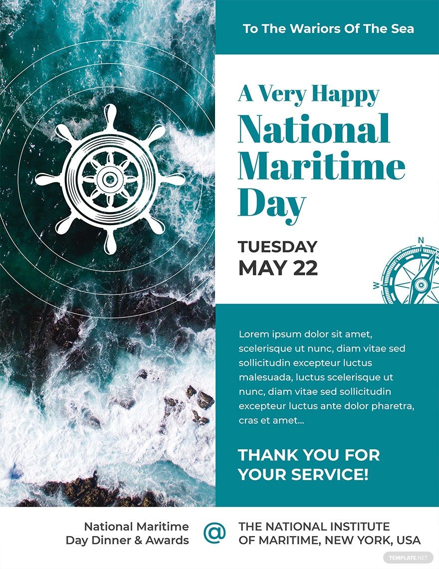National Maritime Day Flyer Template