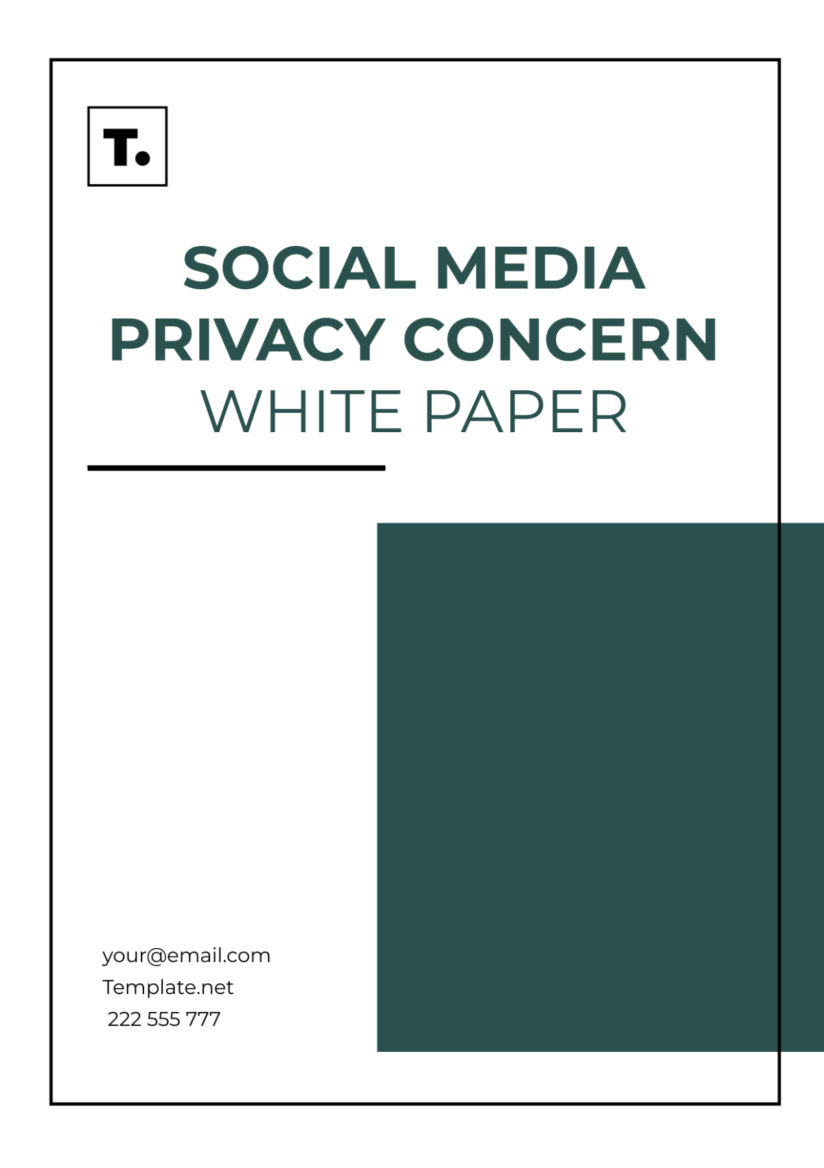 Social Media Privacy Concern White Paper Template
