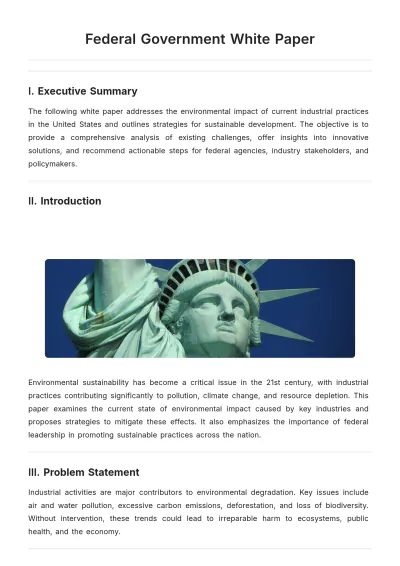 Free Federal Government White Paper Template to Edit Online