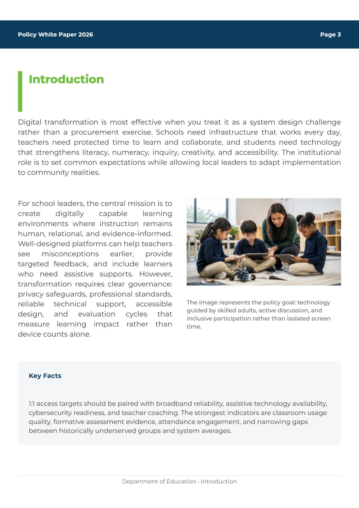 Free Department Of Education White Paper Template to Edit Online